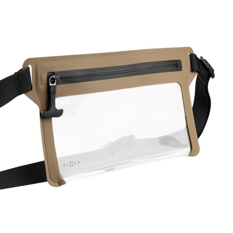 Fixed Waterproof Belt Bag (Max. Mobile Dimensions: 200 x 138 mm) - Beige / Transparent
