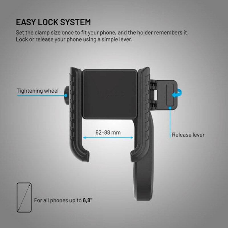 Fixed Phone Holder for Bicycle - Black