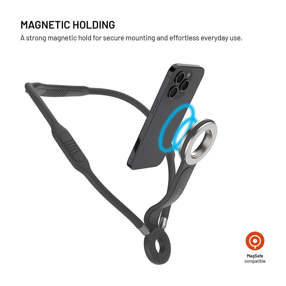Fixed Flexible Mobile Holder for Neck - MagSafe Compatible - Grey