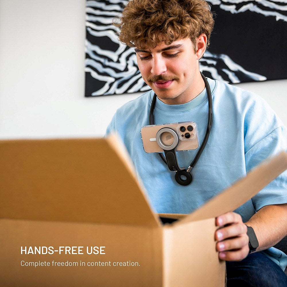 Fixed Flexible Mobile Holder for Neck - MagSafe Compatible - Grey