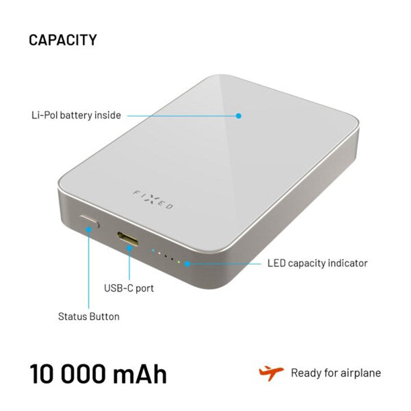 Fixed MagZen Qi2 Wireless Powerbank 10,000 mAh - Grey