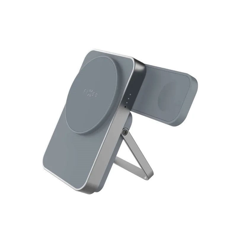 Fixed MagZen 5 20W Qi2 PowerBank with Stand & Apple Watch Charger - MagSafe Compatible - 5000mAh - Gray