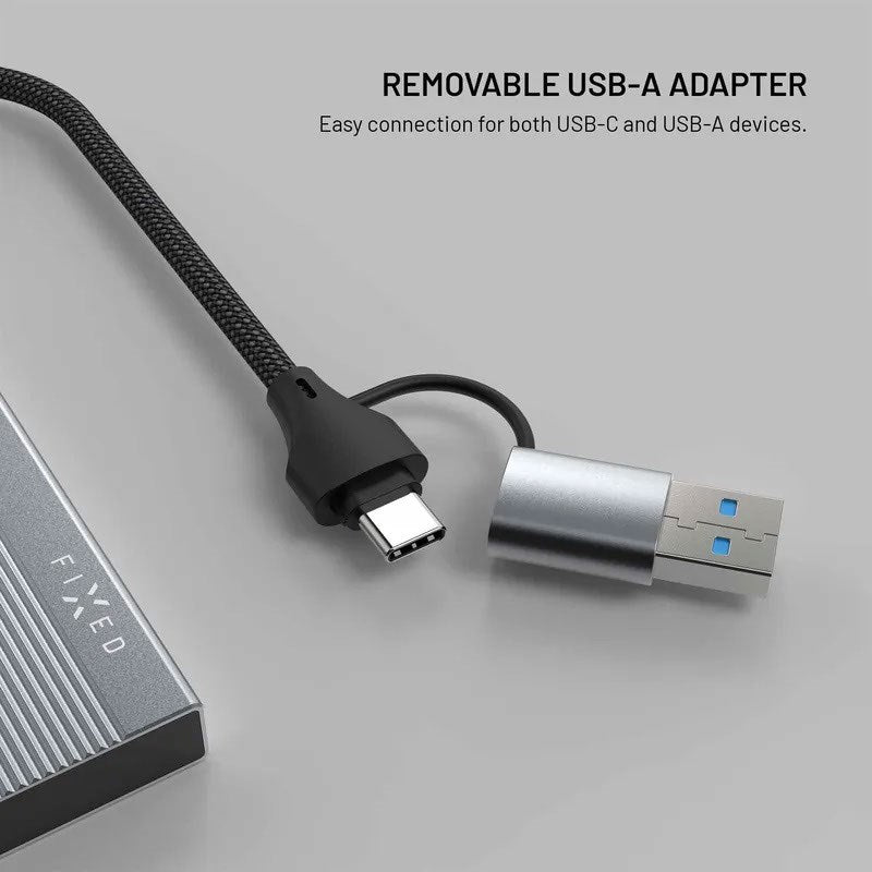 Fixed 4-in-1 USB-C Multiport with 2 x USB-A 2 x USB-C - Silver