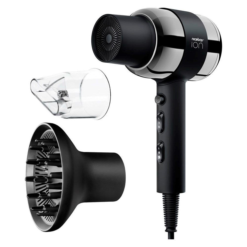 Niceboy ION AirSonic Pro Hair Dryer with Diffuser – Black