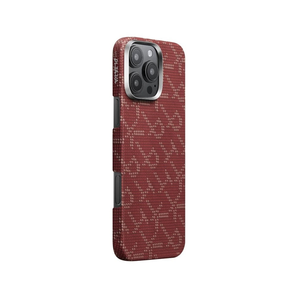 iPhone 16 Pro PITAKA Tactile Woven Case - MagSafe Compatible - Red / Gold