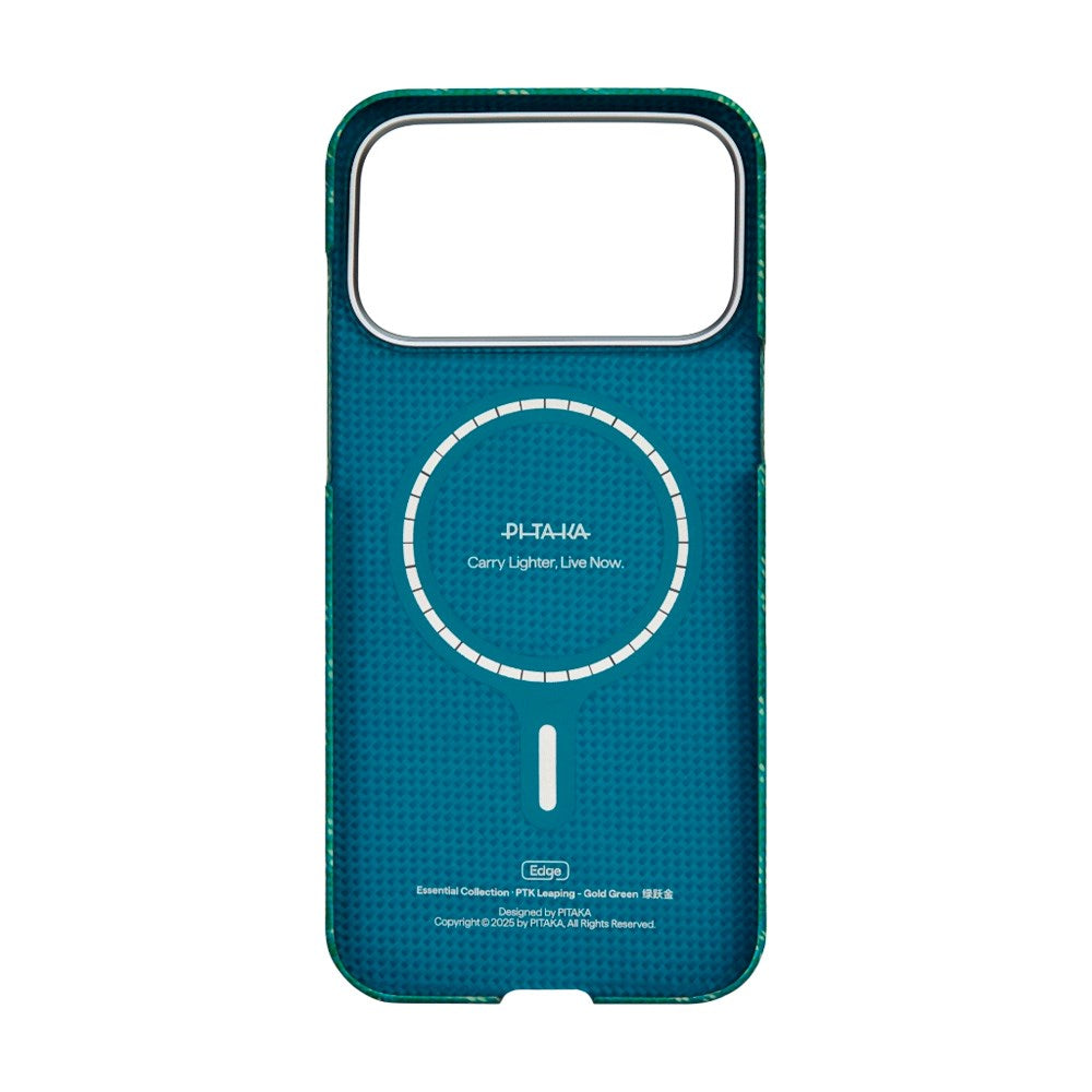 iPhone 17 Pro Max PITAKA Edge Monogram Case - MagSafe Compatible - Gold / Green