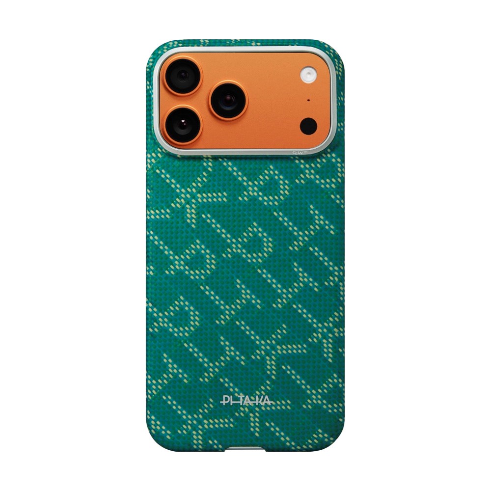 iPhone 17 Pro Max PITAKA Edge Monogram Case - MagSafe Compatible - Gold / Green