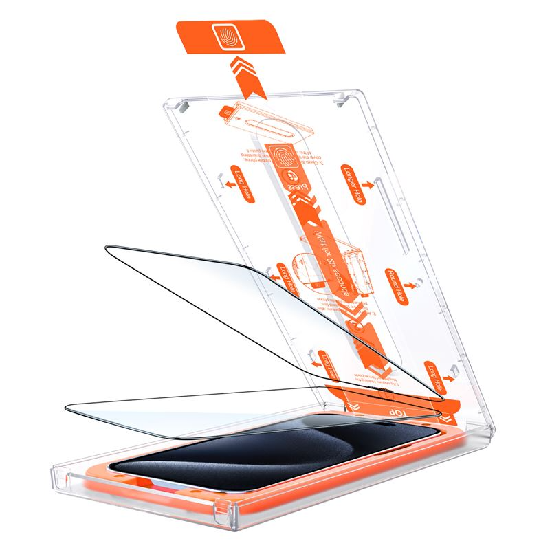 iPhone 15 Plus Mobile Origin Orange Screen Guard Protective Glass - 2 pcs. - Transparent