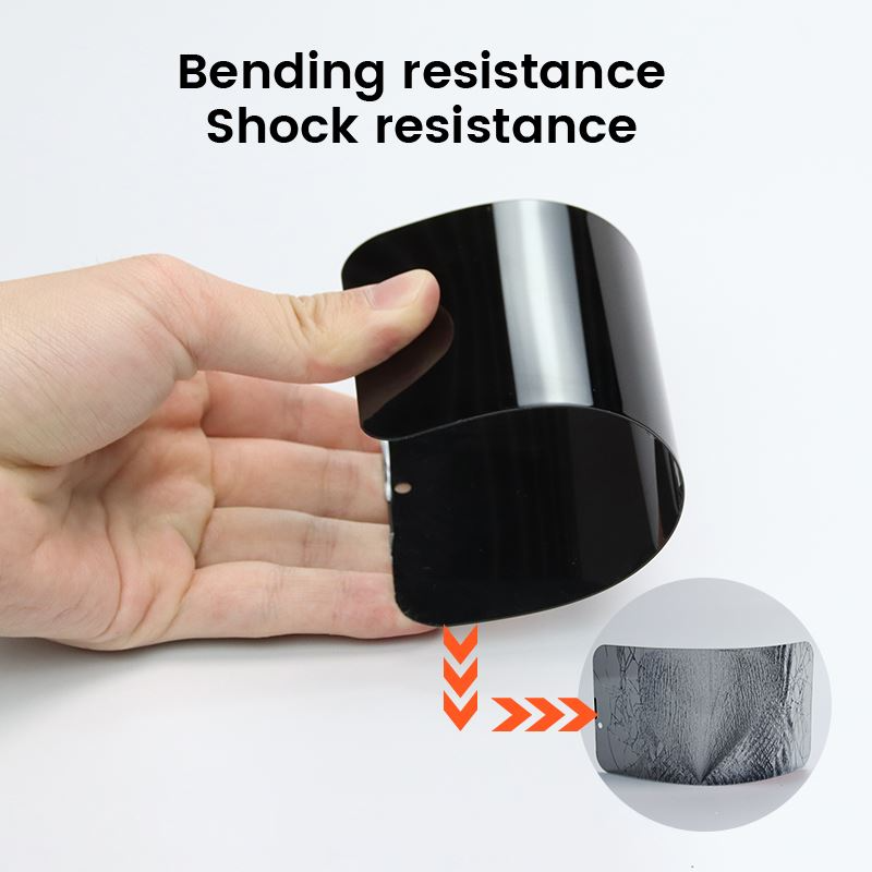 iPhone 15 Pro Max Mobile Origin Protective Glass with Privacy Function - Case Friendly - 2 pcs - Black Edge