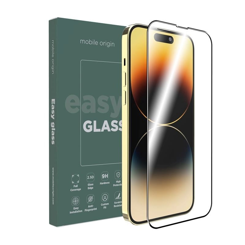 iPhone 14 Pro Max Mobile Origin EasyGlass Screen Protector - Transparent / Black Edge