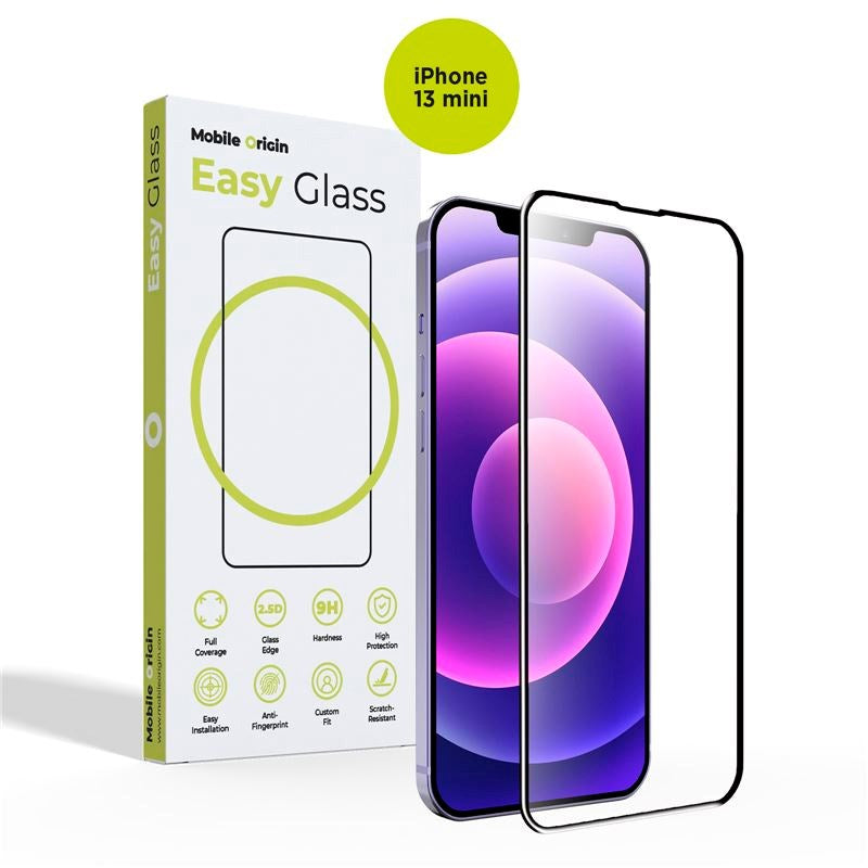 iPhone 13 Mini Mobile Origin EasyGlass Screen Protector - Transparent / Black Edge