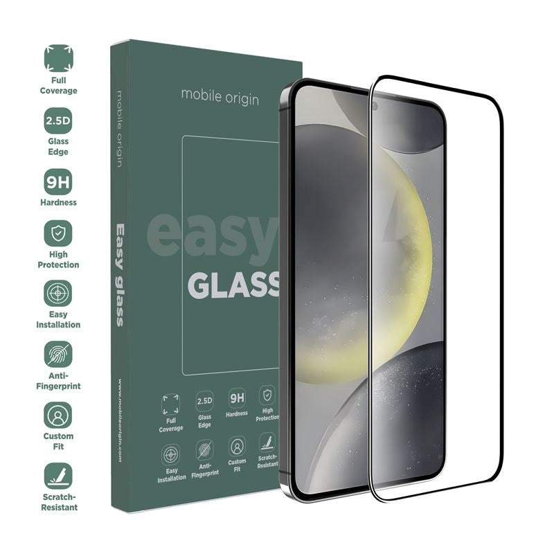 Samsung Galaxy S24+ (Plus) Mobile Origin EasyGlass Screen Protector - Transparent / Black Edge