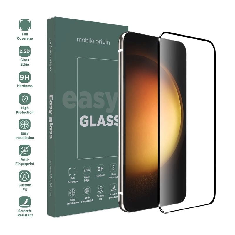 Samsung Galaxy S23 Mobile Origin EasyGlass Screen Protector - Transparent / Black Edge