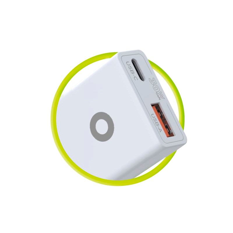 Mobile Origin MO16 30W Slim Wall Charger with 1x USB-C & 1x USB-A - White