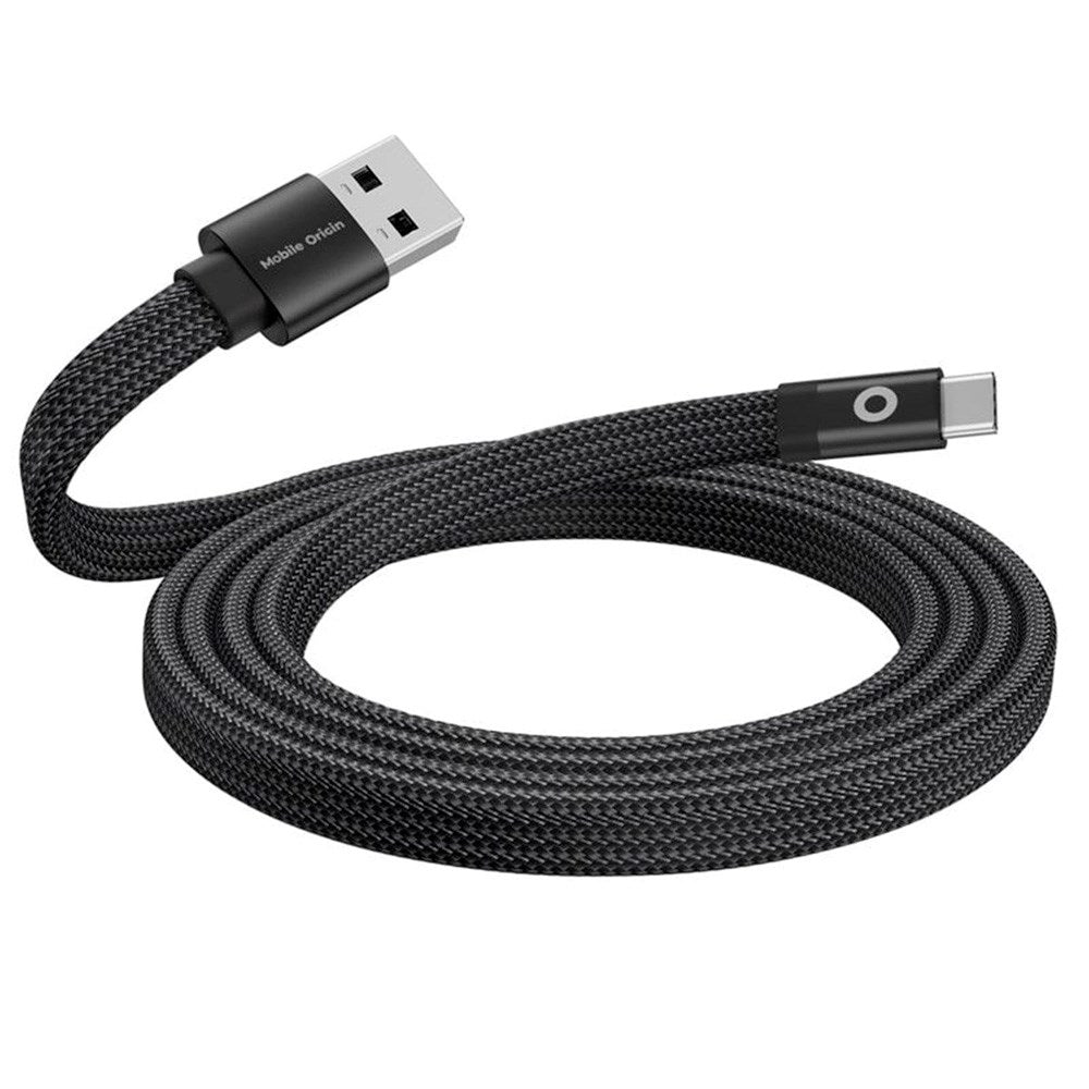 Mobile Origin Flat Magnetic USB-A to USB-C Cable - 1m - Black