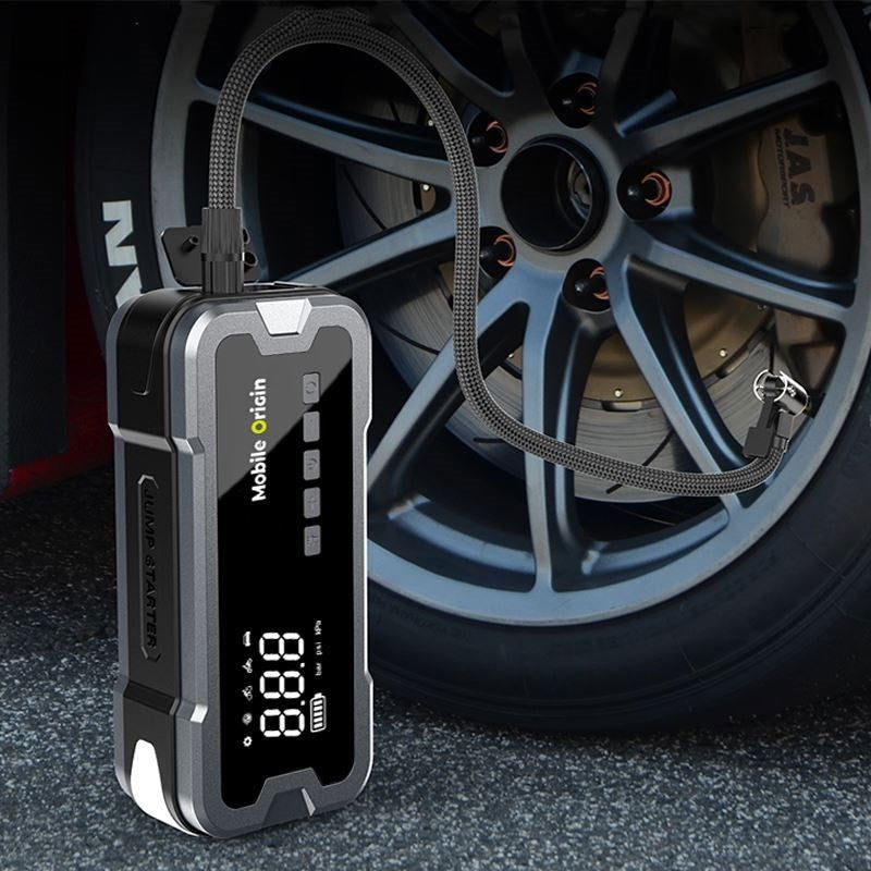 Mobile Origin 2-in-1 Jump Starter & Compressor with Accessories - Black