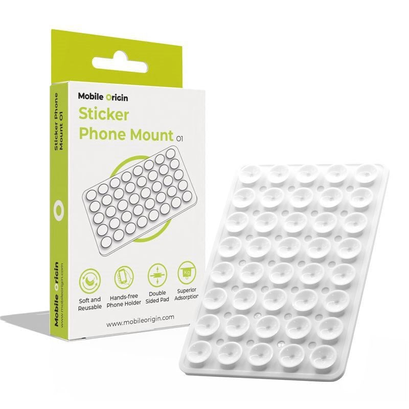 Mobile Origin Silicone Suction Cup Phone Holder - White