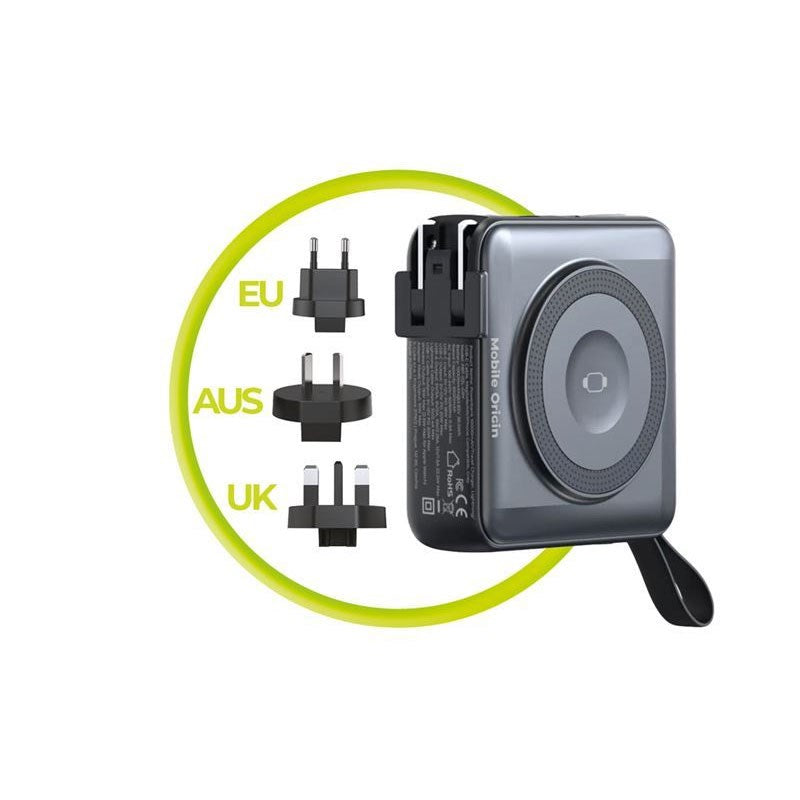 Mobile Origin PowerBank Travel Charger 10.000 mAh – MagSafe Compatible – Black