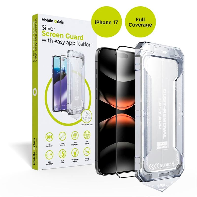 iPhone 17 Mobile Origin Screen Guard Screen Protector Glass with Easy Applicator - Transparent