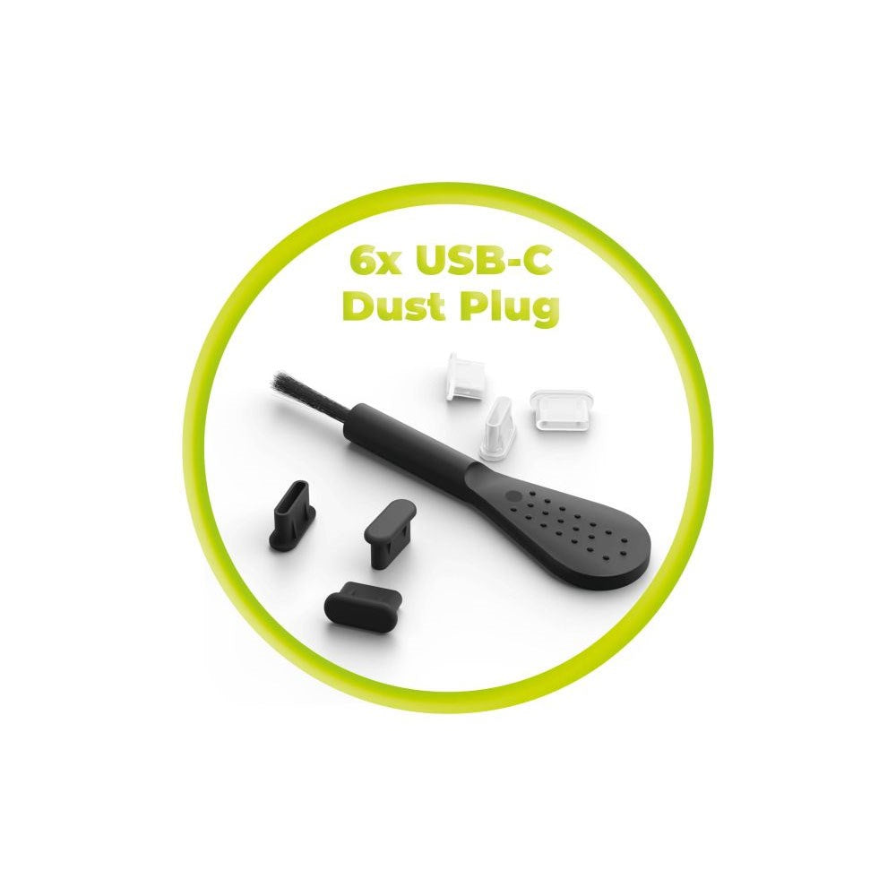 Mobile Origin Kit w. 1x Cleaning Brush & 6x USB-C Dust Plugs - Black / White