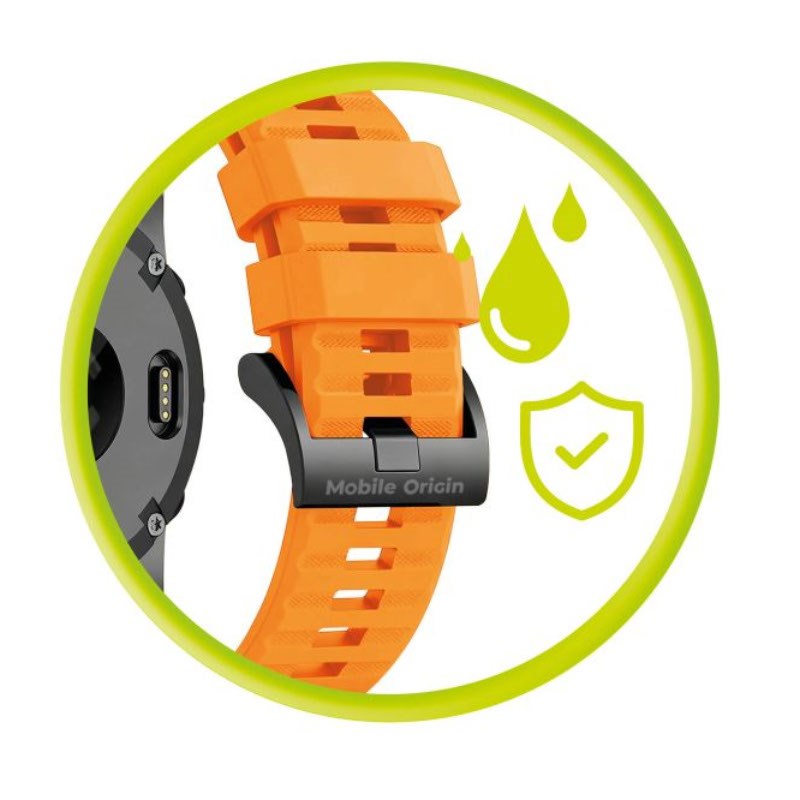 Mobile Origin Universal Garmin Strap (22mm QuickFit) - Silicone - Orange