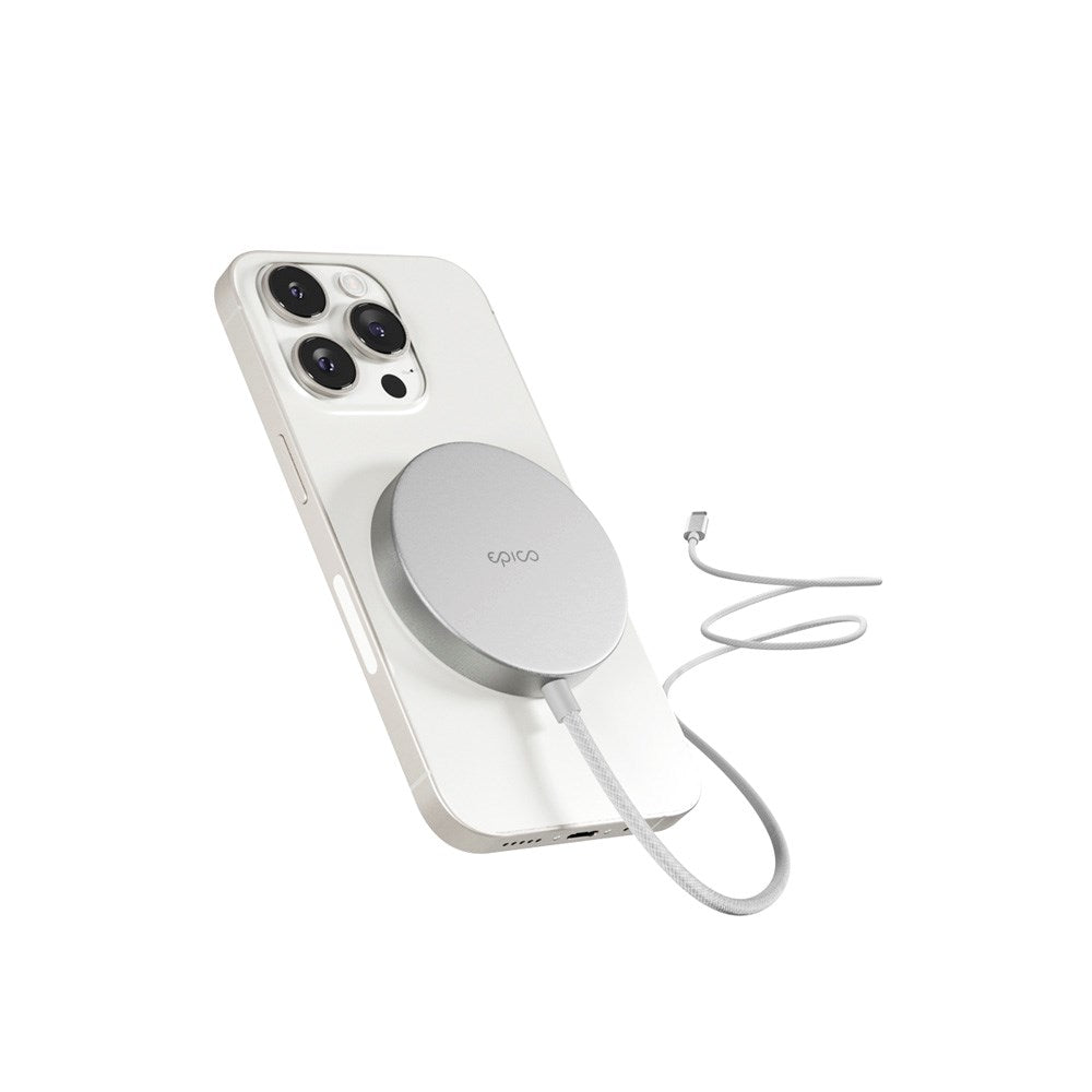 Epico Qi2 MagSafe Charger - Wireless Charger 15W - Silver