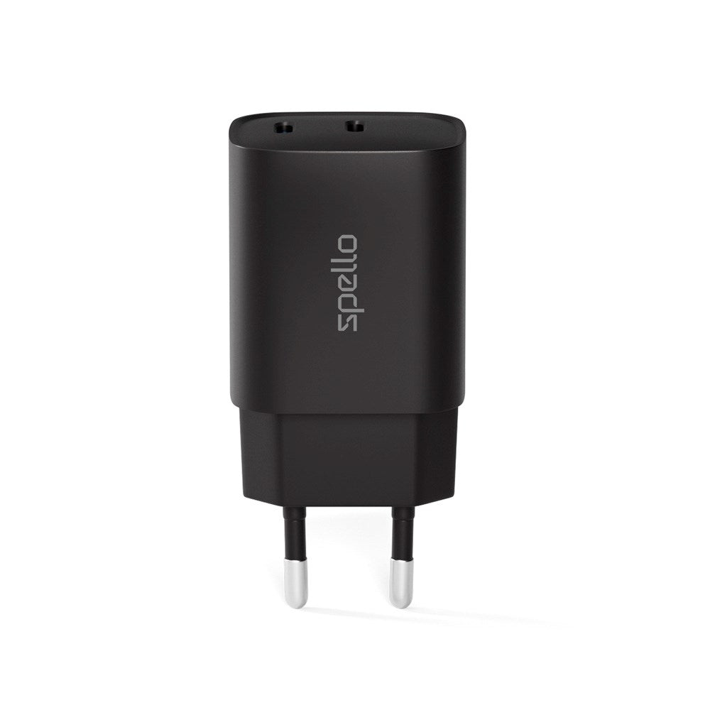 Spello 35W PD (Power Delivery) Wall Charger with 2 x USB-C - Black