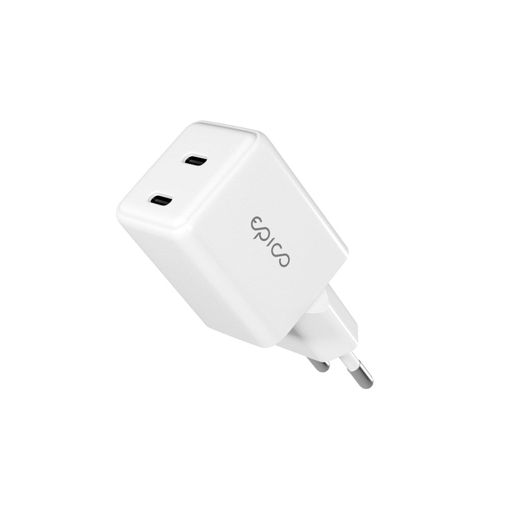 Epico UltraBoost GaN 35W Wall Charger with 2x USB-C - White