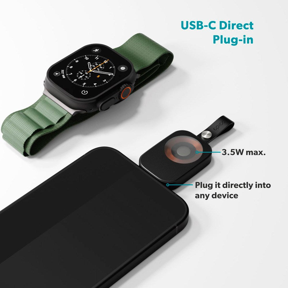 Epico UltraBase Mini USB-C Charger for Apple Watch - Black