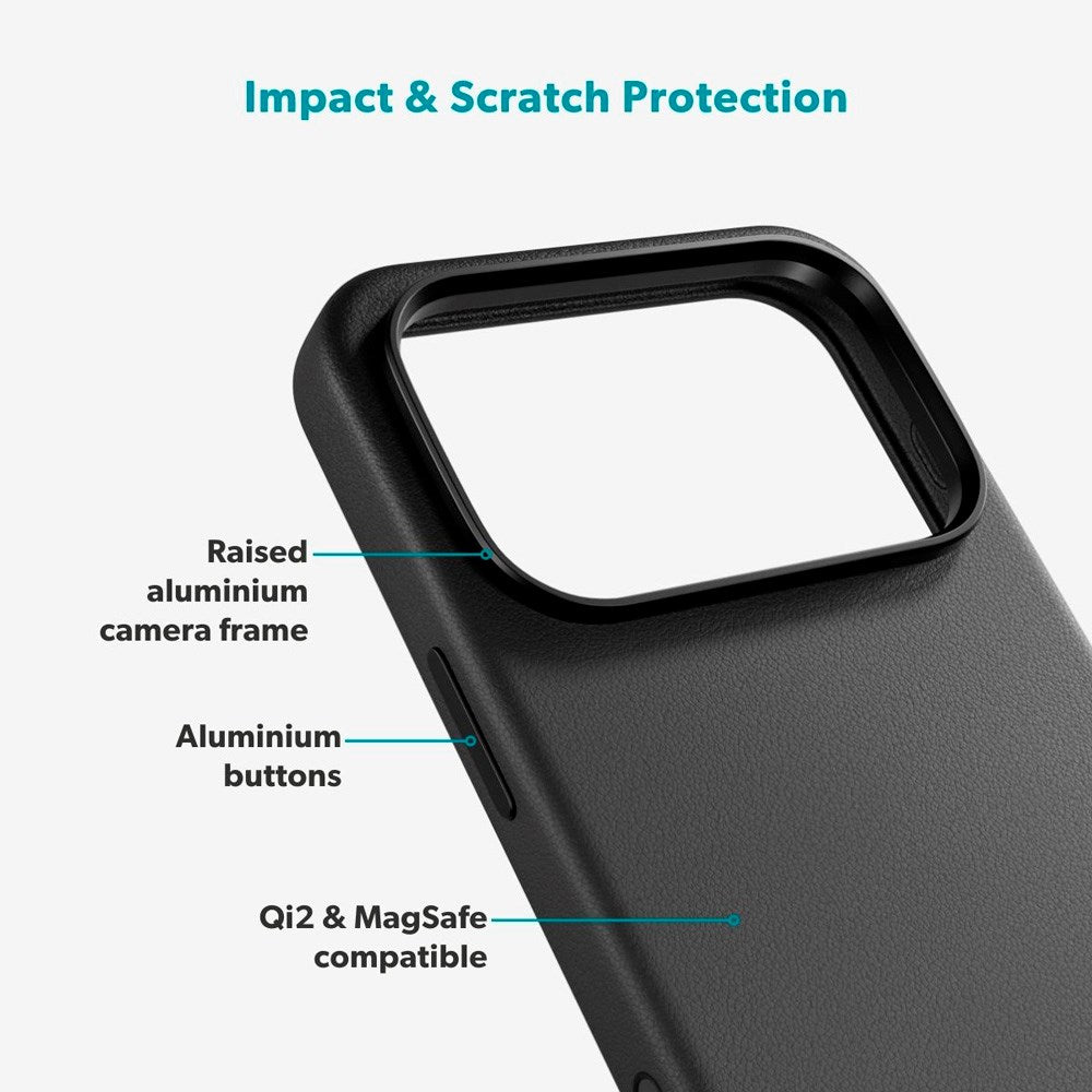 iPhone 17 Pro Epico Leather Pro Mag+ Case - MagSafe Compatible - Black