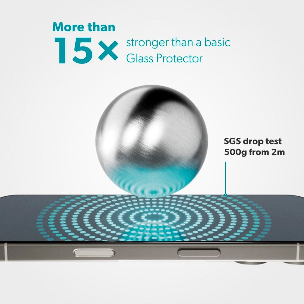 iPhone 17 Epico ImpactCeramic Glass 3D Screen Protector Glass with Installation Frame - Transparent