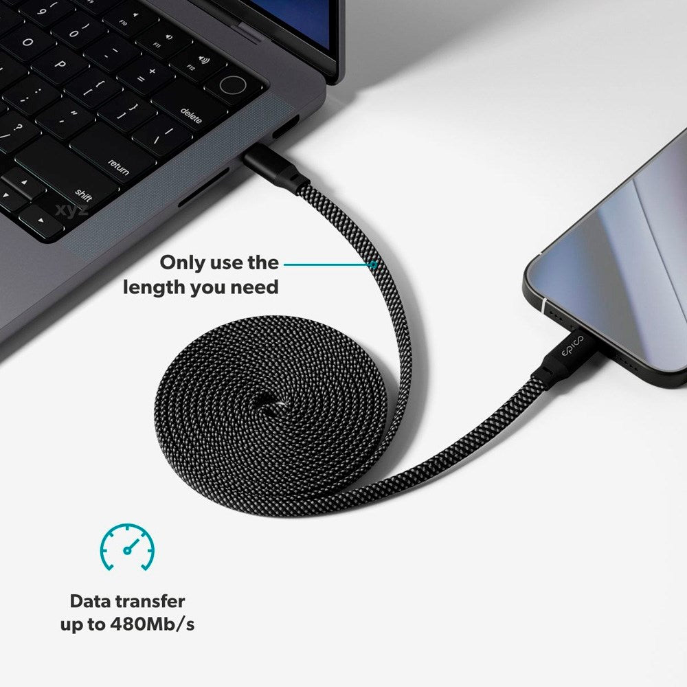 Epico UltraLink 240W Magnetic USB-C to USB-C Cable - Black