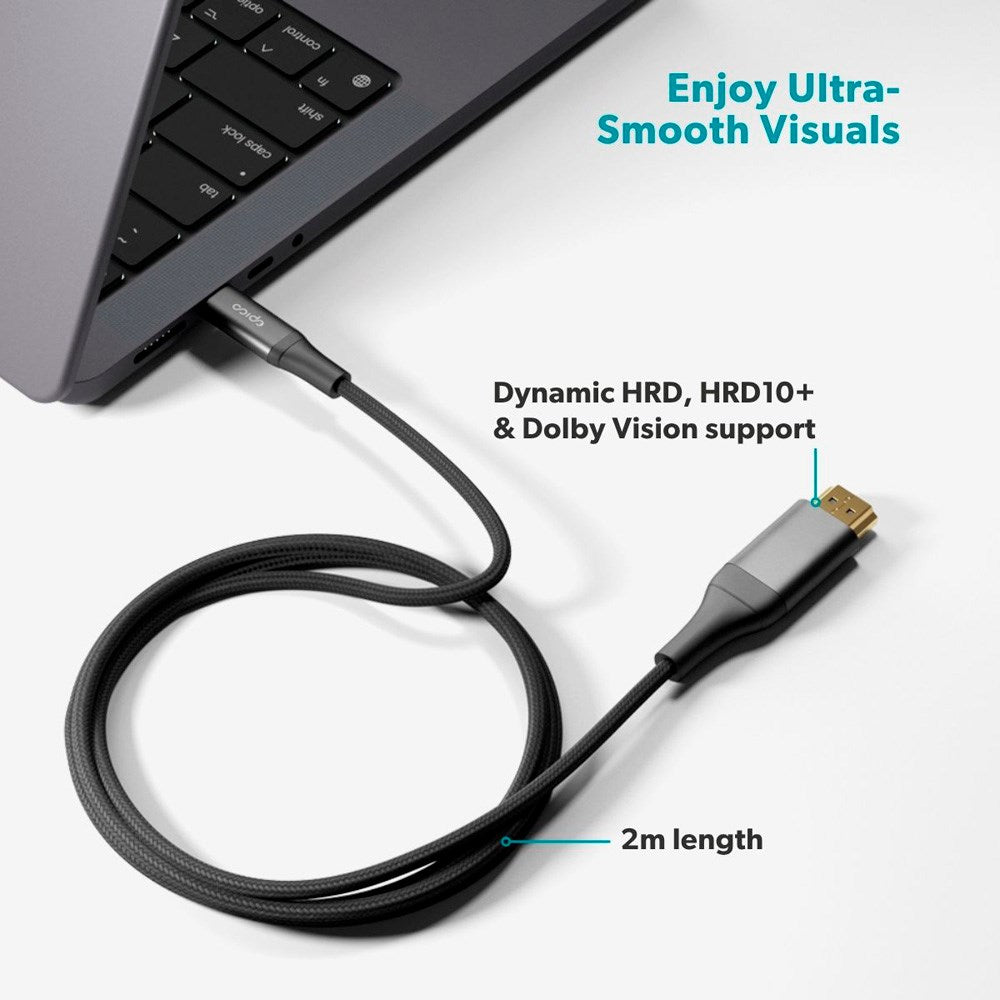 Epico UltraLink HDMI to USB-C Cable - 2m - 8K / 60Hz - Space Grey