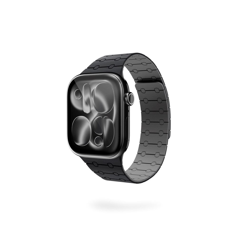 Apple Watch (42/44/SE/45/46/49) Epico Magnetic+ Silicone Watch Strap - Black / Grey