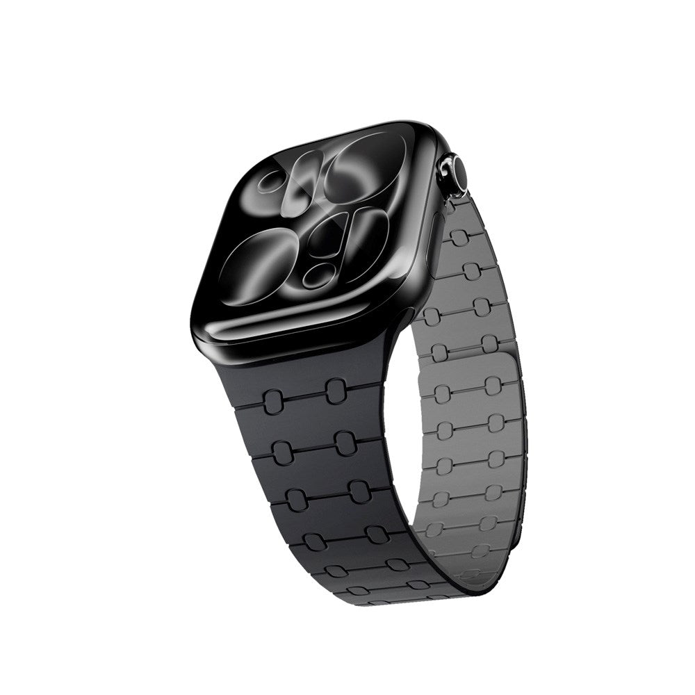 Apple Watch (42/44/SE/45/46/49) Epico Magnetic+ Silicone Watch Strap - Black / Grey