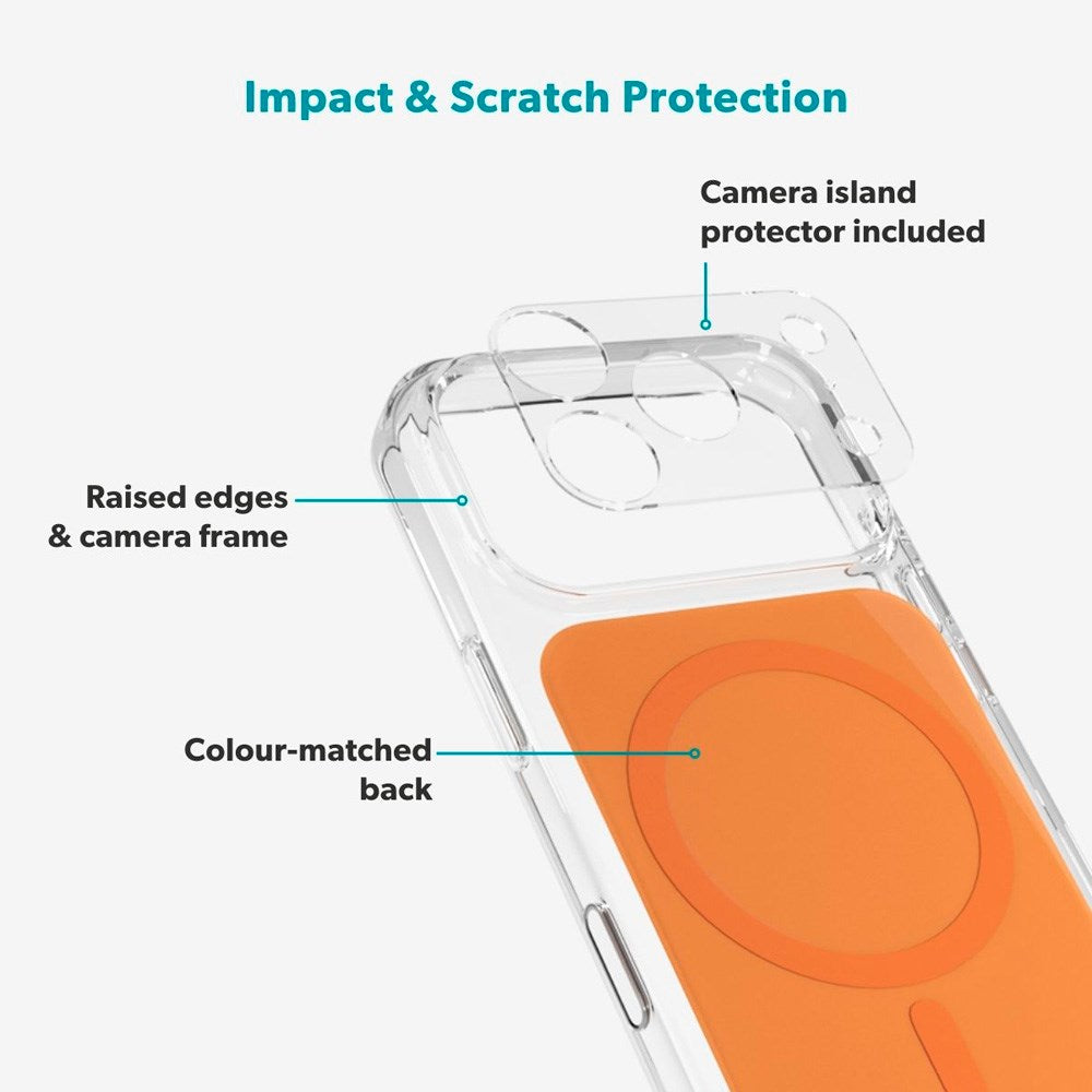 iPhone 17 Pro Max Epico Tile Mag+ Case - MagSafe Compatible - Transparent / Orange