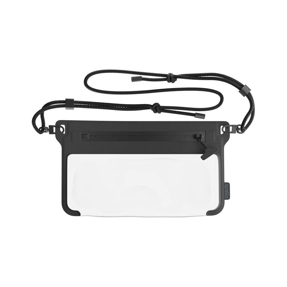 Spello Waterproof Crossbody Universal Case - Max. 8.5" - Black / Transparent