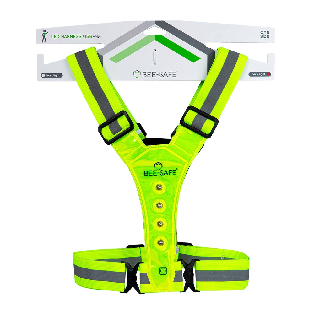 Bee-Safe Reflective Running Vest with Light & Phone Pocket - Silver