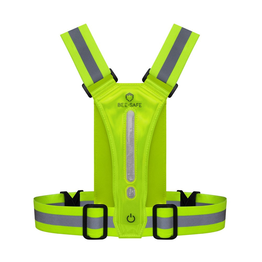 Bee-Safe Running Vest with LED & Phone Pocket - Yellow