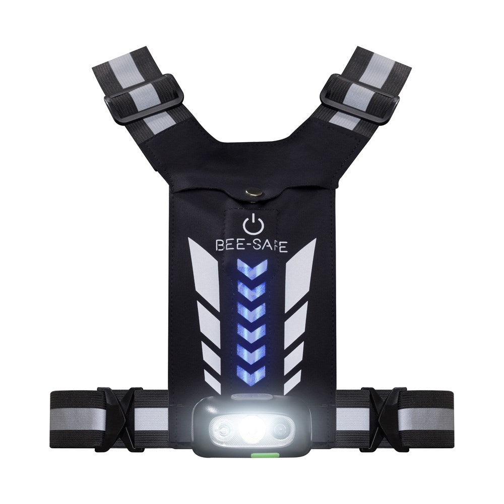 Bee-Safe Running Vest with LED & Phone Pocket - Silver