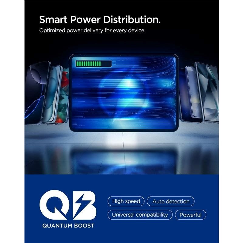 Spigen Essential 30.000mAh Powerbank with 2 x USB-C - 1 x USB-A - 30W - Grey