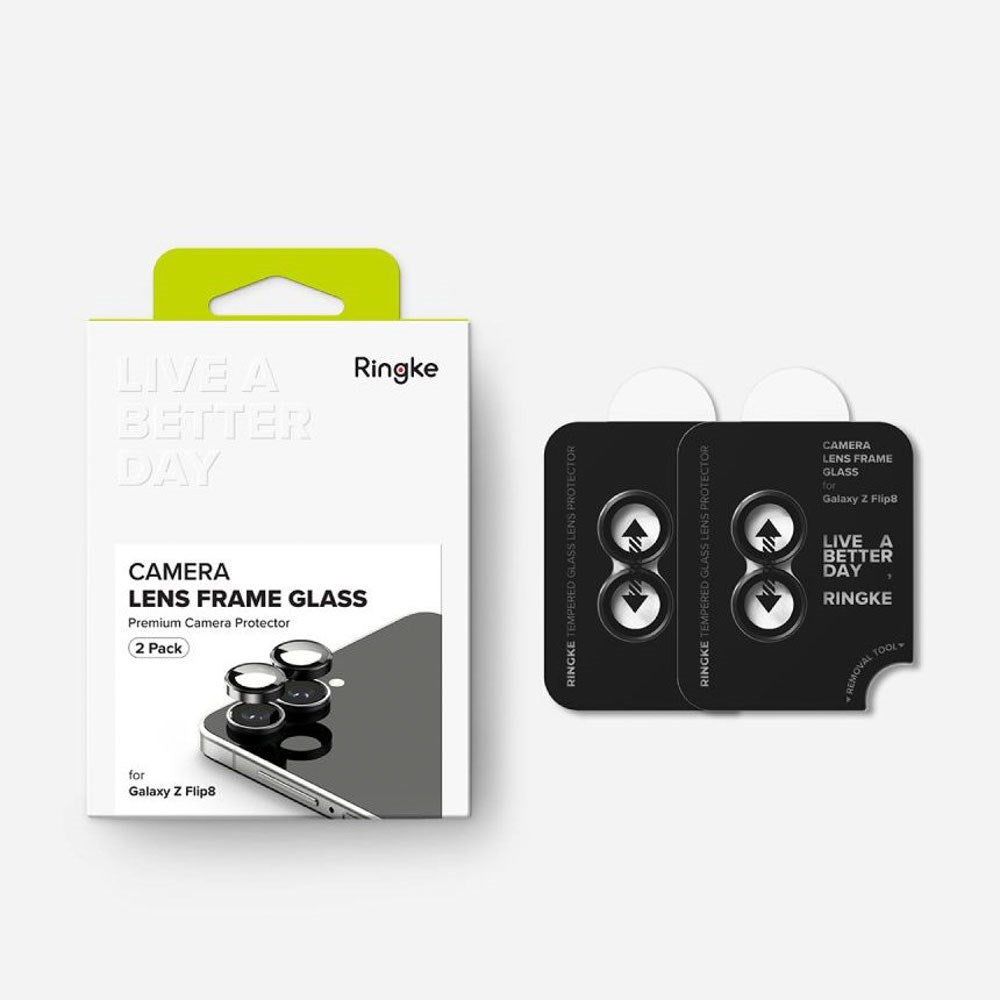 Samsung Galaxy Z Flip8 Ringke Camera Lens Protector with Installation Frame - 2 pcs - Black