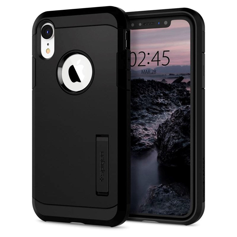 iPhone XR Spigen Tough Armor Hybrid Case with Kickstand - Black