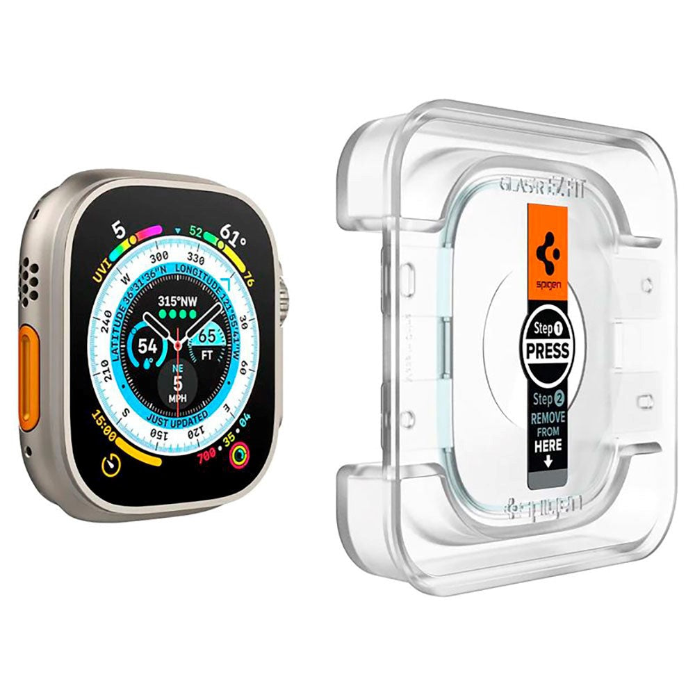 Spigen Apple Watch Ultra 1 / 2 / 3 (49mm) EZ Fit Glass Screen Protector - 2-Pack - Transparent