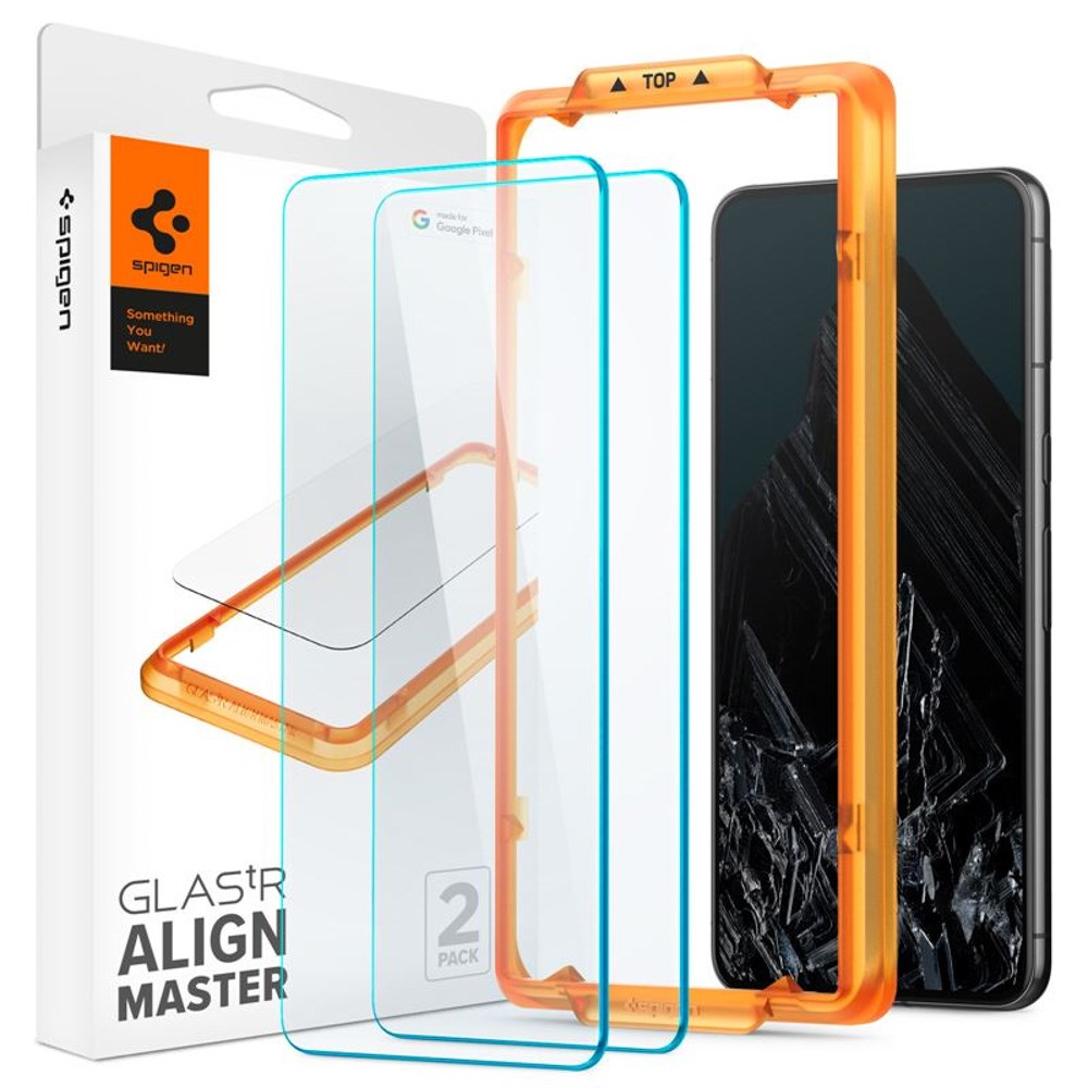 Google Pixel 8 Pro Spigen AlignMaster Glass tR Screen Protection - 2 pcs - Case Friendly - Transparent