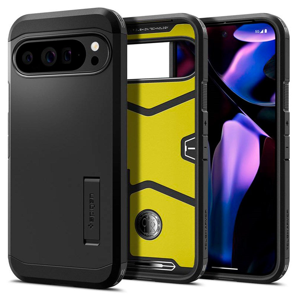 Google Pixel 9 Pro XL Spigen Tough Armor Case w. Kickstand - Black