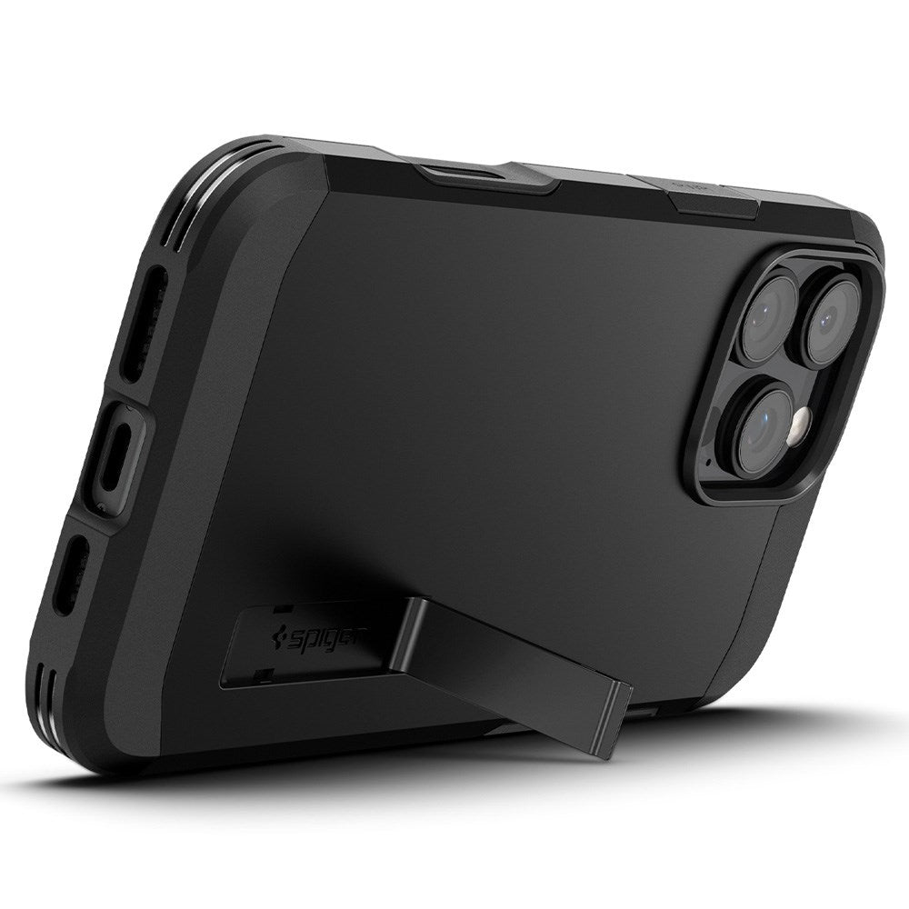 iPhone 16 Pro Spigen Tough Armor T Case w. Kickstand - MagSafe Compatible - Black