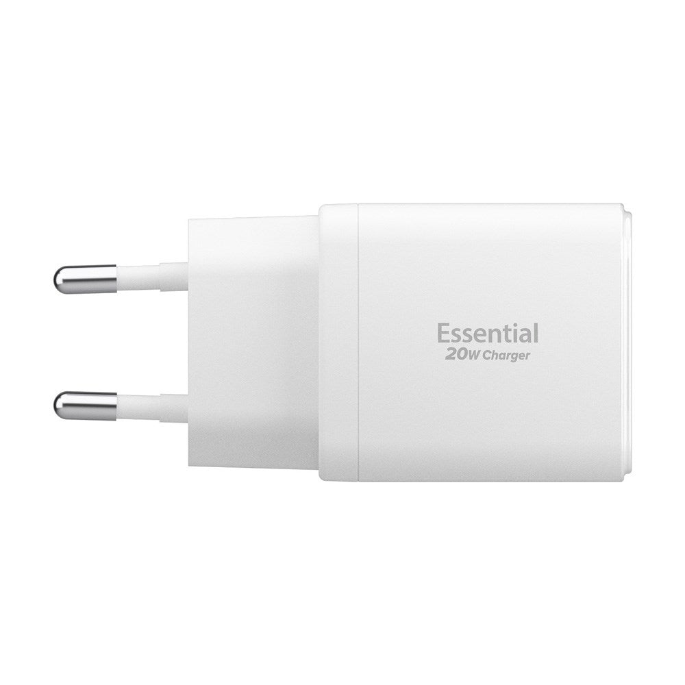 Spigen Essential 20W Wall Charger with 1 x USB-C & 1 x USB-A - White