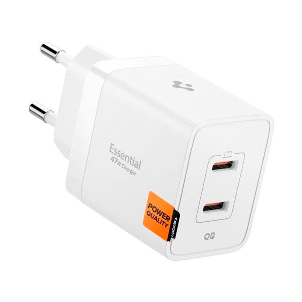 Spigen 47W Wall Charger with 2x USB-C - White