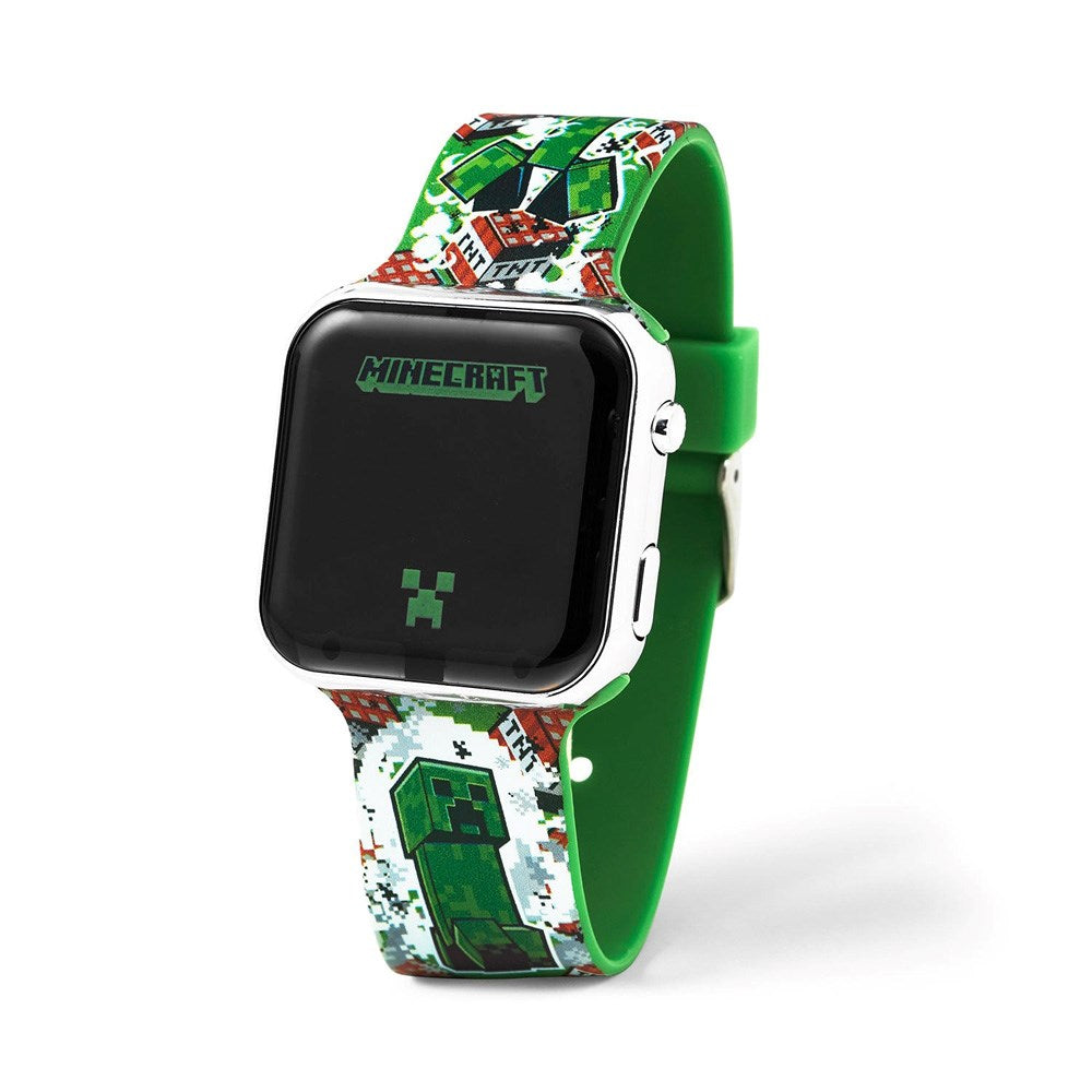 Accutime LED Watch for Kids with Adjustable Strap - Minecraft V2